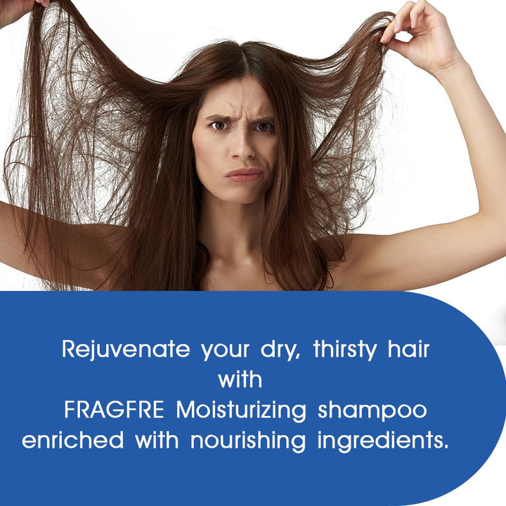 FRAGFRE Moisturizing Shampoo 8 oz: Fragrance-Free, Hypoallergenic, and Sulfate-Free - Nourish and Hydrate Your Dry, Hungry Hair with a Safe and Gentle Oil Shampoo - Ideal for Colors and Sensitive Scal
