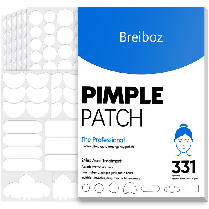 Large Pimple Patches for Face 331 Patches-7 Size,306 Round & 25 XL Acne Patches,Zit Patches Skincare Hydrocolloid Bandages Big Spot Covers with Tea Tree, Salicylic Acid & Cica Oil|Bigpack, Larger Size