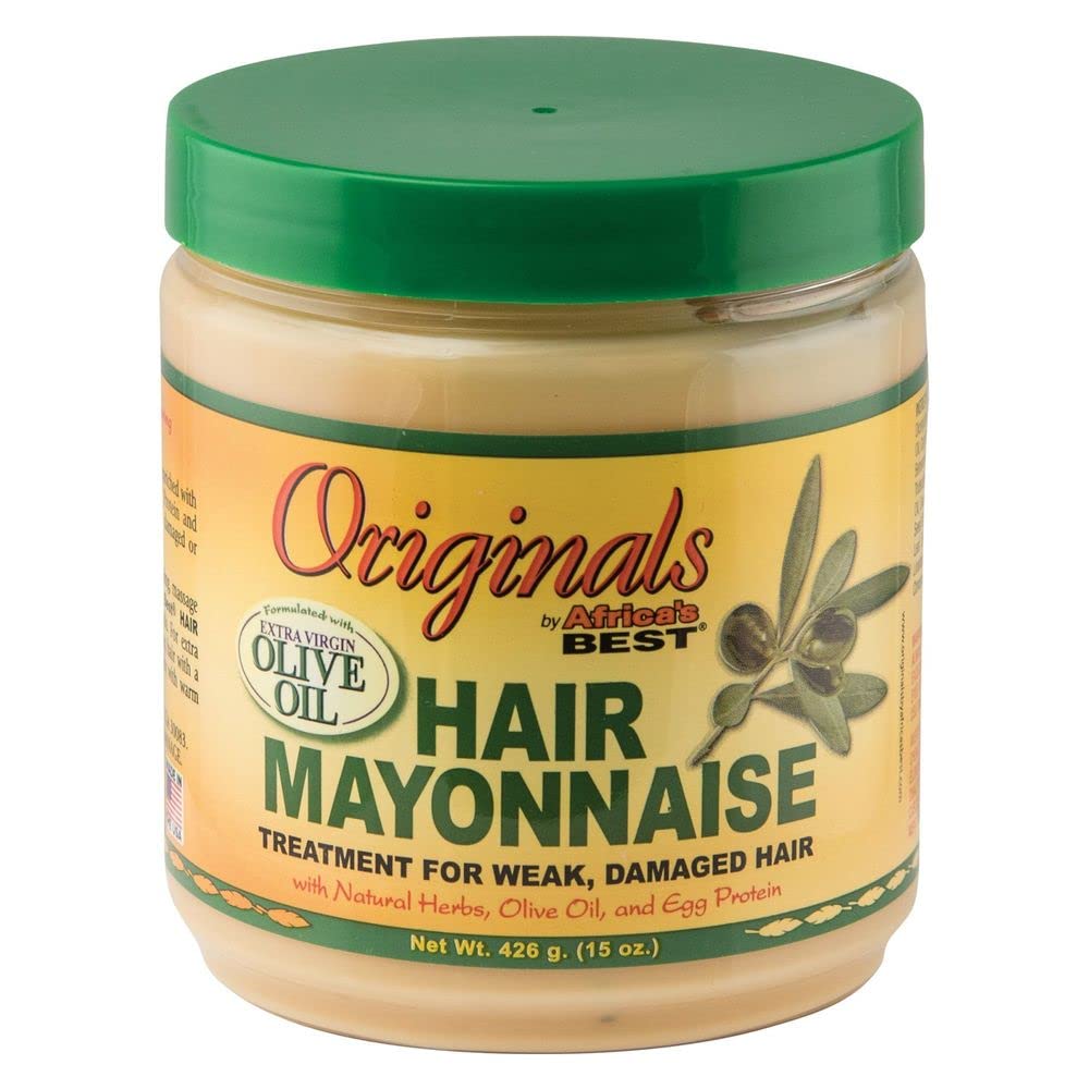 Originals By Africa's Best Hair Mayonnaise Conditioner, 15 oz Jar, Enriched with Natural Botanical Herbal Extracts and Olive Oil to Deep Condition and Repair
