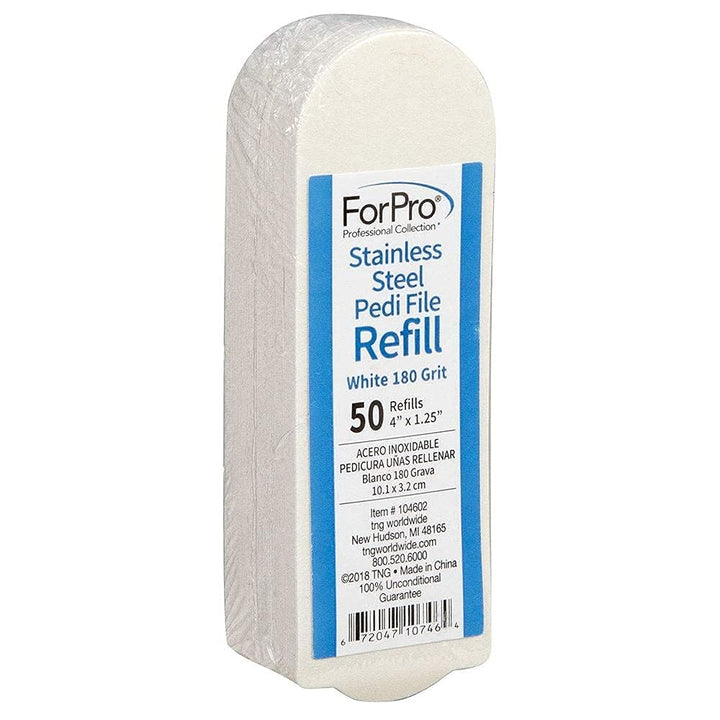 For Pro 180 Grit Stainless Steel Pedicure File Refill, 50 Count