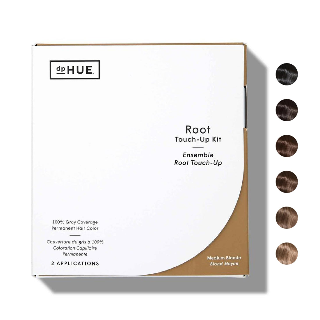 dpHUE Root Touch-Up Kit - Medium Blonde, 2 Applications - Permanent Grey Hair Touch Up & Root Cover Up Solution - Low Ammonia, Salon-Quality Creme Hair Color Made in Italy