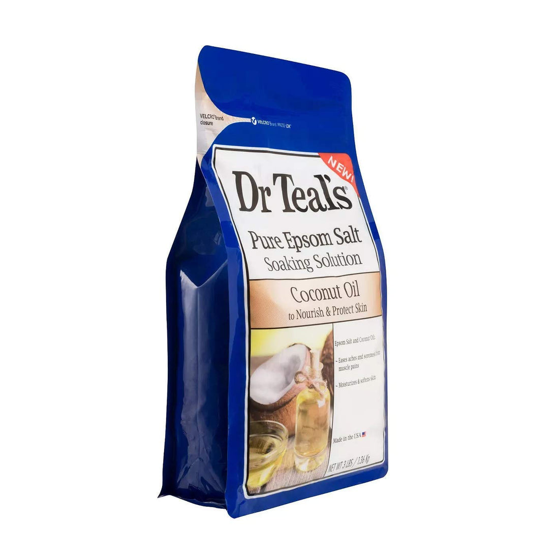 Dr Teals Coconut Oil Pure Espom Salt Soaking Solution 3 lbs.(Pack of 2)