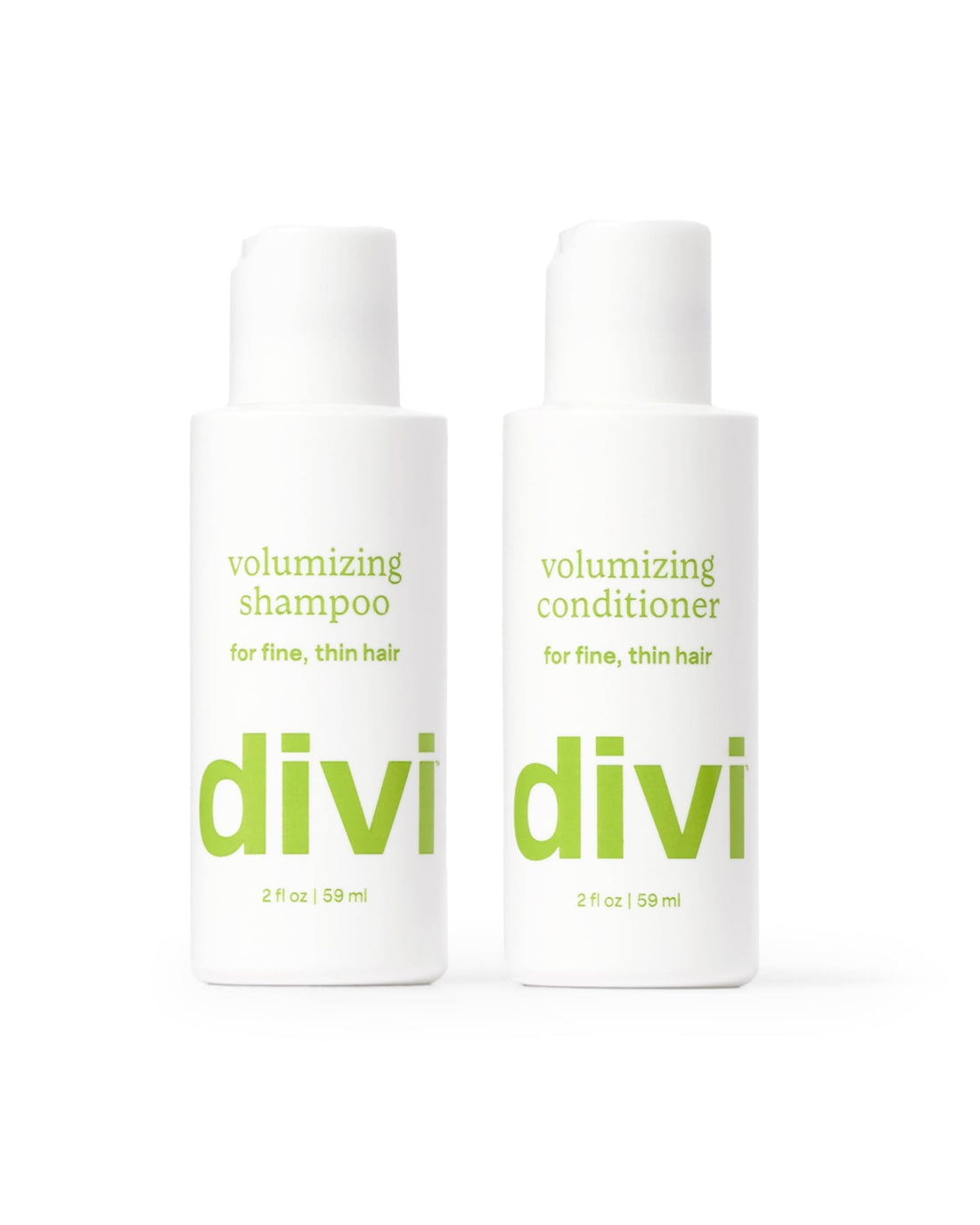 Divi Mini Volumizing Shampoo & Conditioner - Lightweight Formula for Fine Hair - Designed to Strengthen and Protect the Hair from Damage - Travel Size, 2oz