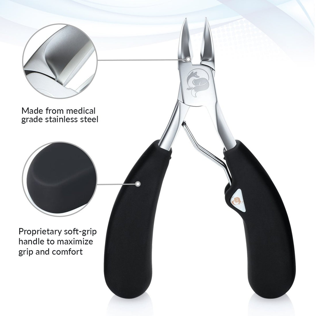 Fox Medical Equipment Heavy Duty Nail Clippers for Thick Nails - Best Professional Toenail Clippers for Men Women Seniors - Large Medical Grade Podiatrist Nail Nippers Toe Clipper for Ingrown Nails