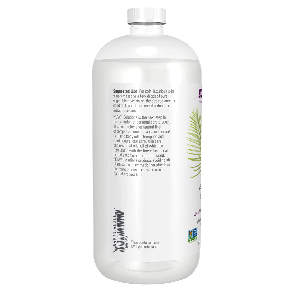 NOW Foods Solutions, Vegetable Glycerin, 100% Pure, Versatile Skin Care, Softening and Moisturizing, 32-Ounce