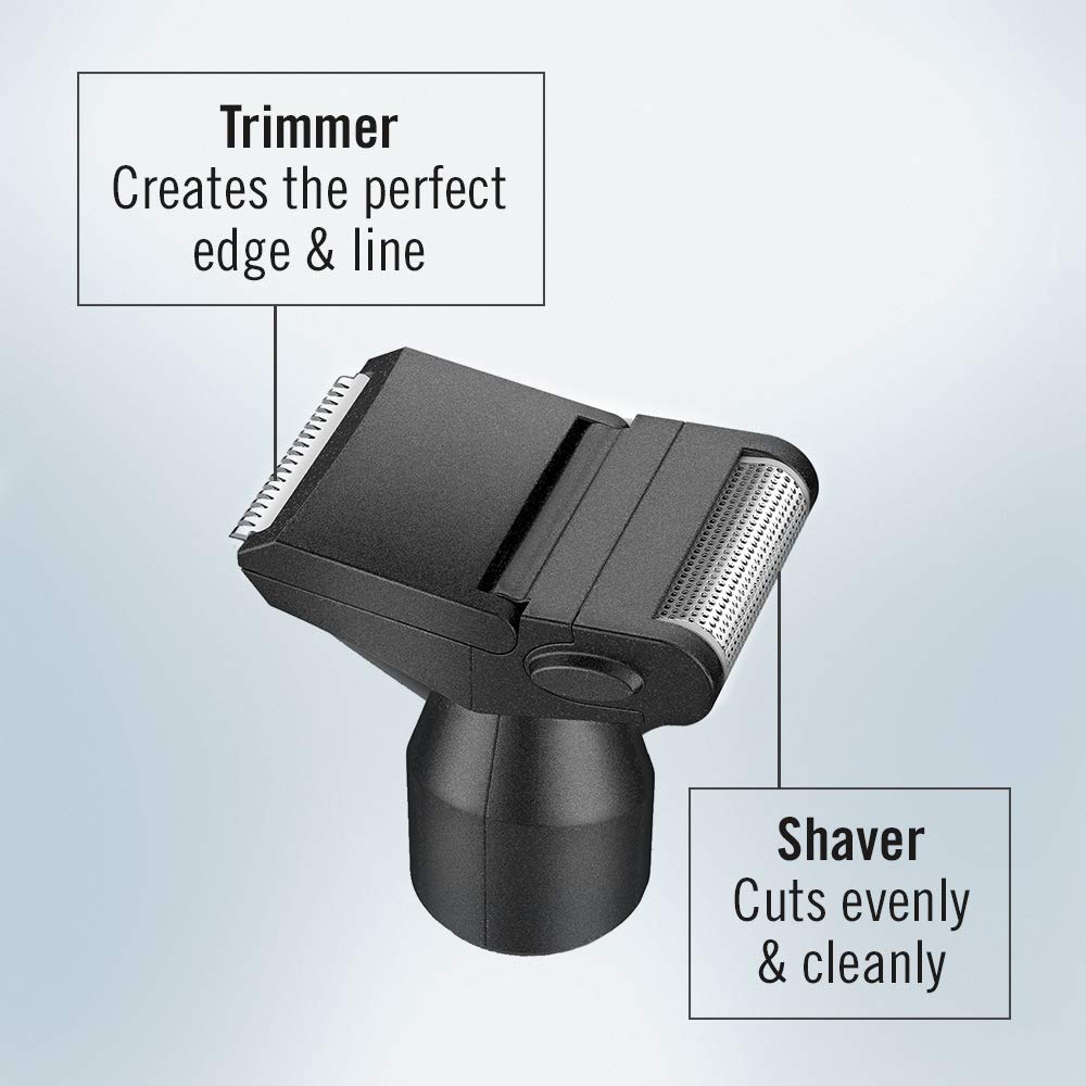 ConairMan Nose Hair Trimmer for Men, For Nose, Ear, and Eyebrows, Patent 360 Bevel Blade for No Pull, No Snag Trimming Experience, Cordless Trimmer 2 piece Set with Detail and Shaver Attachments