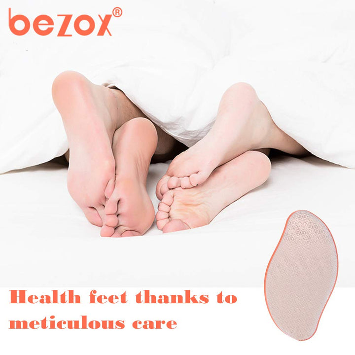 BEZOX Glass Foot File Callus Remover, Crystal Pedicure Foot Rasp Callous Shaver, Portable Hand Sized Foot Scraper for Cracked Heel - Orange