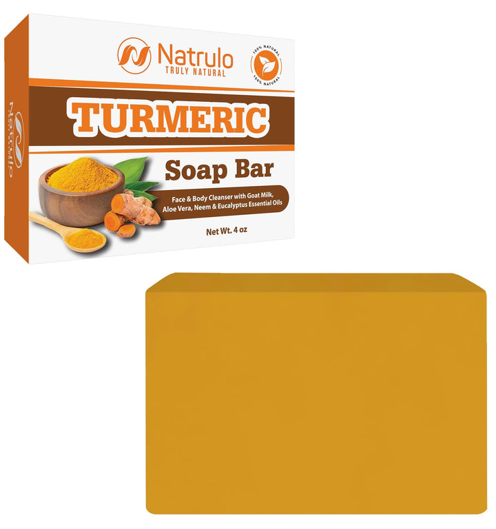 Turmeric Soap Bar for Face & Body – Natural Turmeric Skin Brightening Soap for Dark Spots, Intimate Areas, Underarms – Turmeric Face Wash Reduces Acne, Fades Scars & Cleanses Skin – 4oz, Made in USA