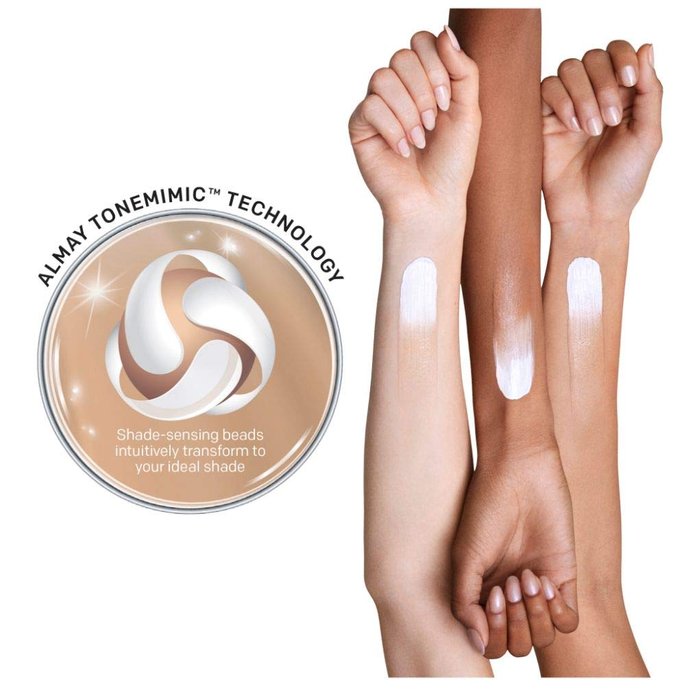 Almay Smart Shade Skintone Matching Makeup, Medium Coverage Natural Finish Foundation with SPF 15, Hypoallergenic, Cruelty Free, Fragrance Free, Dermatologist Tested, 300 Straight Up Medium, 1 oz