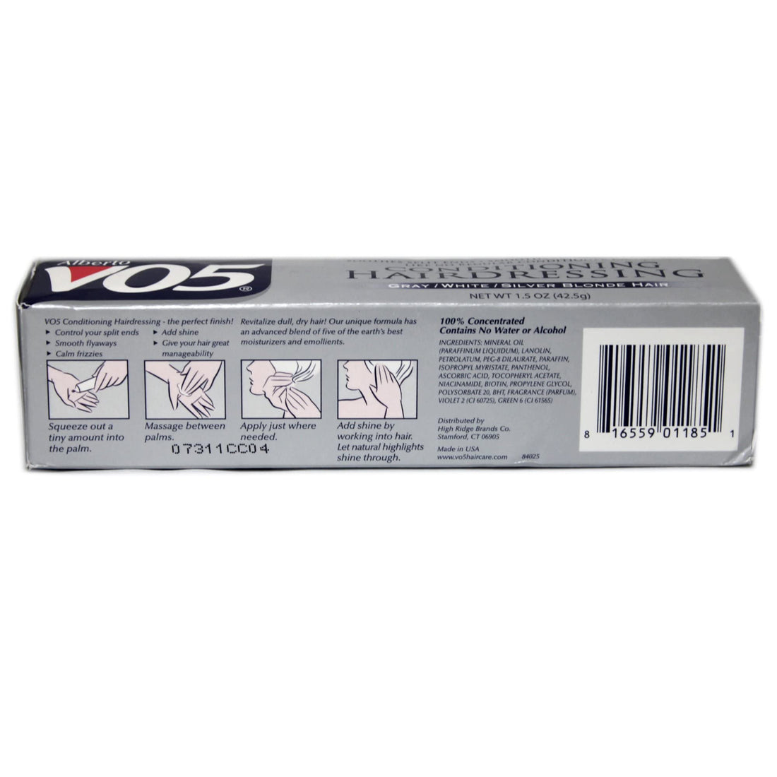 Vo5 Conditioning Hairdress Gray/White/Silver 1.5 Ounce Tube (44ml) (2 Pack)