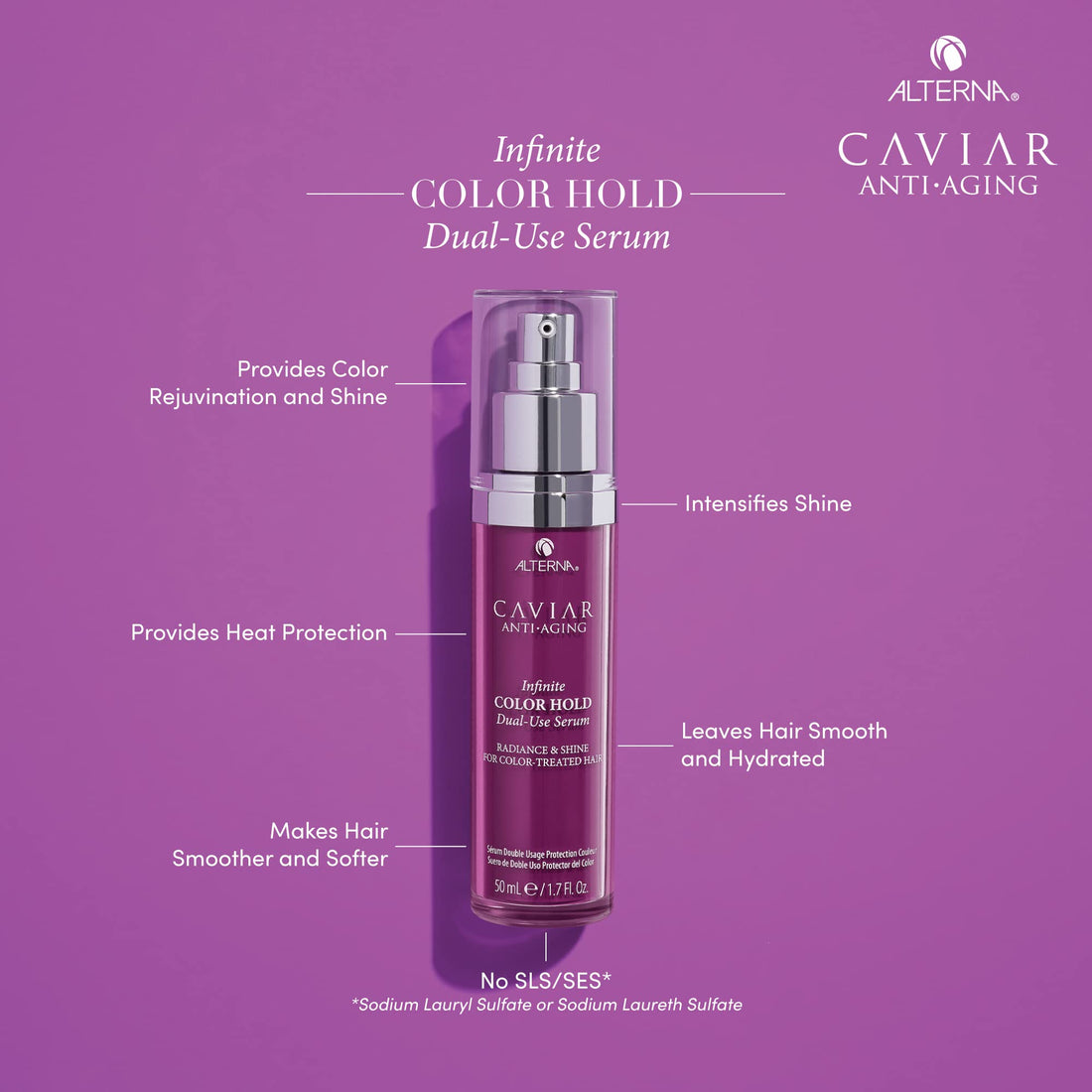 Alterna Caviar Anti-Aging Infinite Color Hold Dual-Use Serum, 1.7 Fl Oz | Leave-in Treatment, Color Preserving Mask | Sulfate Free