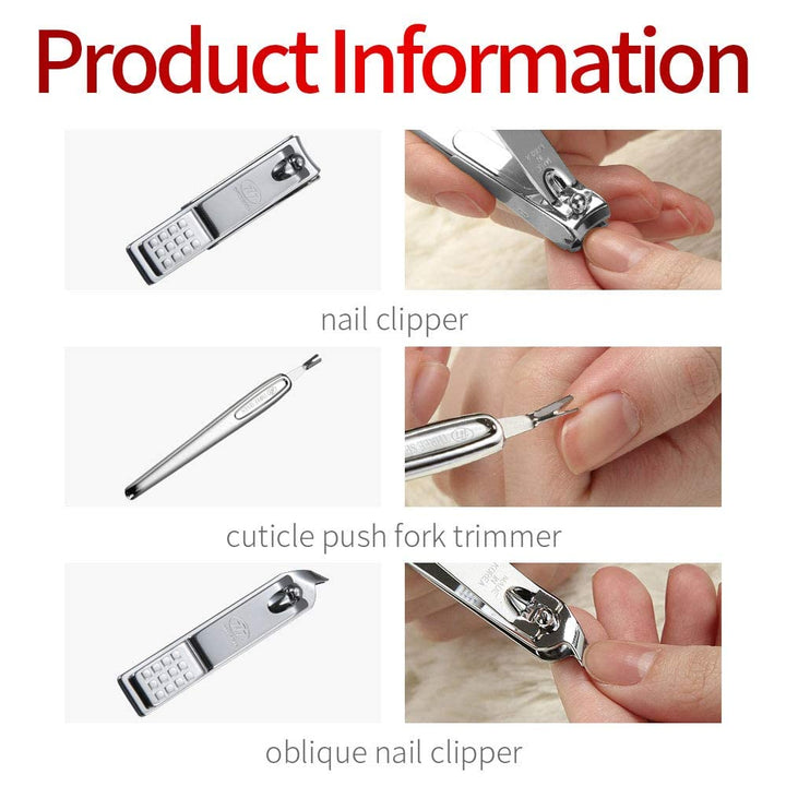 Silver : World No. 1. Three Seven (777) Travel Manicure Grooming Kit Nail Clipper Set (7 PCs, TS-4112C), MADE IN KOREA, SINCE 1975