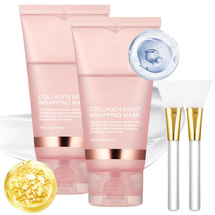 Kunnozz Collagen Overnight Wrapping Peel Off Facial Mask, Collagen Night Wrapping Mask, Fiorenza Mascarilla Boost De ColáGeno, Collagen Face Mask, SUBLIA Collagen Mask for Elasticity & Hydration