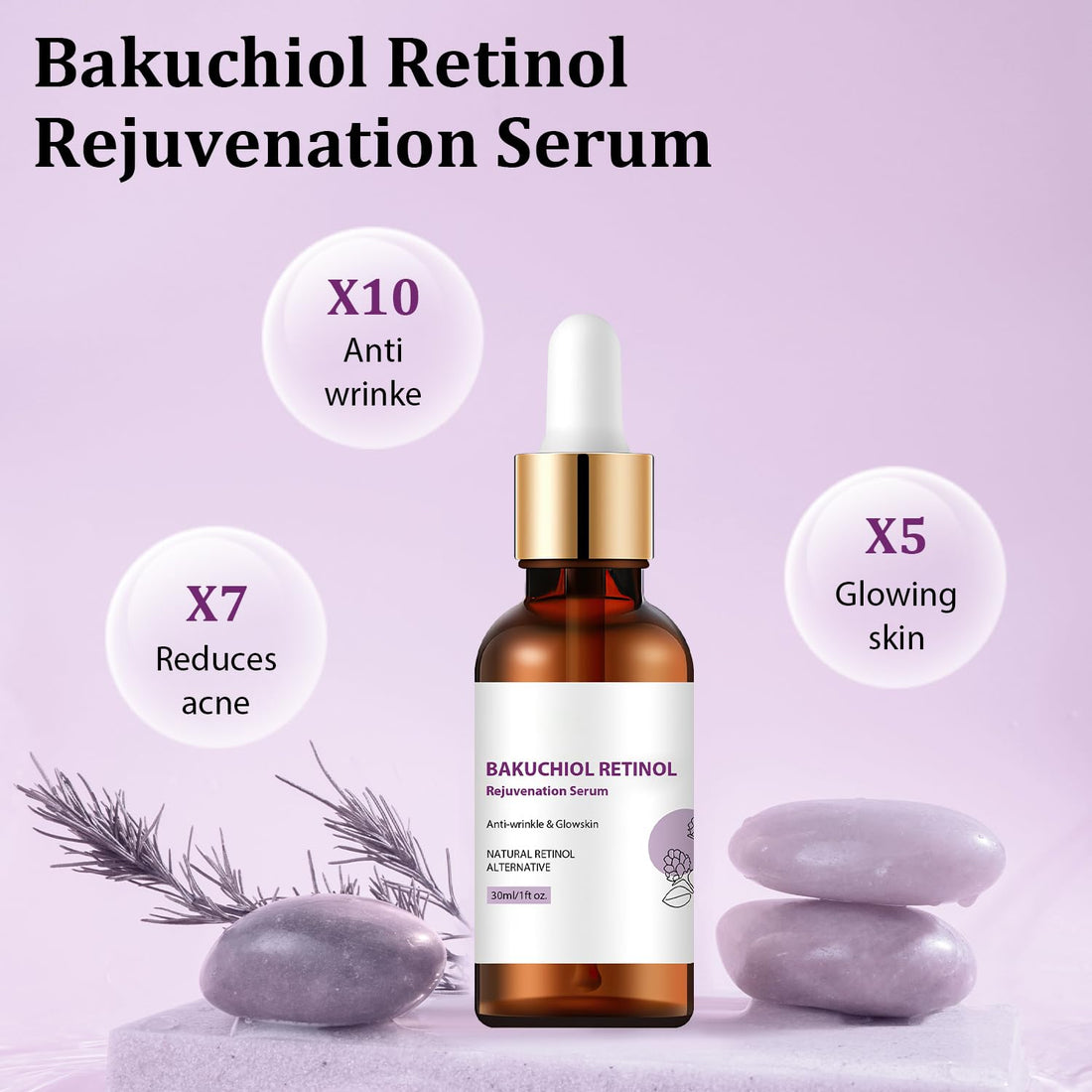 Bakuchiol Retinol Rejuvenation Serum,Venature Bakuchiol Retinol Korean, Retinol Serum for Wrinkles, Best Anti-Aging (2PCS)