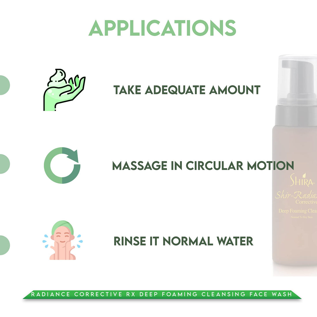 Shira Shir-Radiance Corrective RX Deep Foaming Cleansing Face Wash For Balanced Skin PH, Skin Brighting, Deep Pore Cleansing for Normal to Dry Skin (200ml)