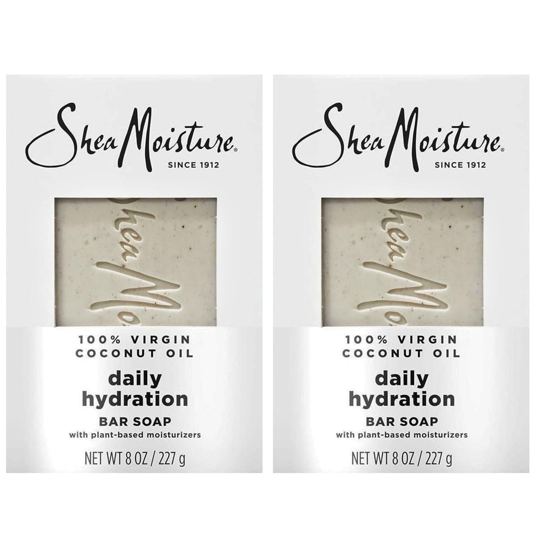 SheaMoisture Bar Soap 100% Virgin Coconut Oil - Daily Hydrating Body Wash Bar Soap with Plant-Based Moisturizers to Nourish and Replenish Skin - 8 oz. Bar 2 Pack