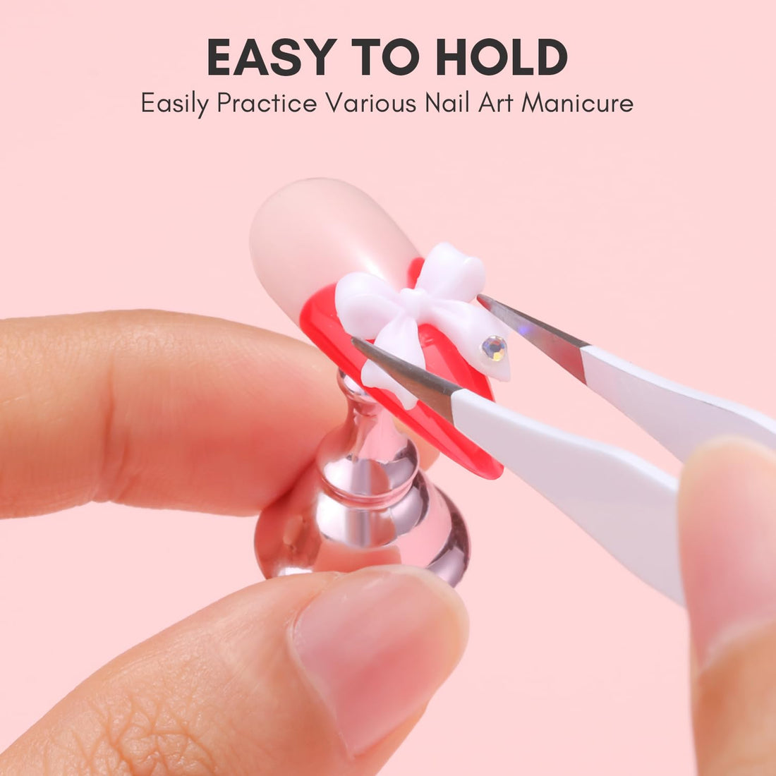 Makartt Nail Stand: Press On Nails Stand Display Practice Art Magnetic Fake Nail Holder for Painting Nails Stand for False Nail Designs with Double-sided Tape for Home DIY Beginner Salon Supplies