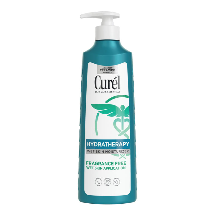 Curel Hydra Therapy In Shower Lotion, Wet Skin Moisturizer for Dry or Extra-dry Skin, with Advanced Ceramide Complex, for Optimal Moisture Retention, 12 Ounce