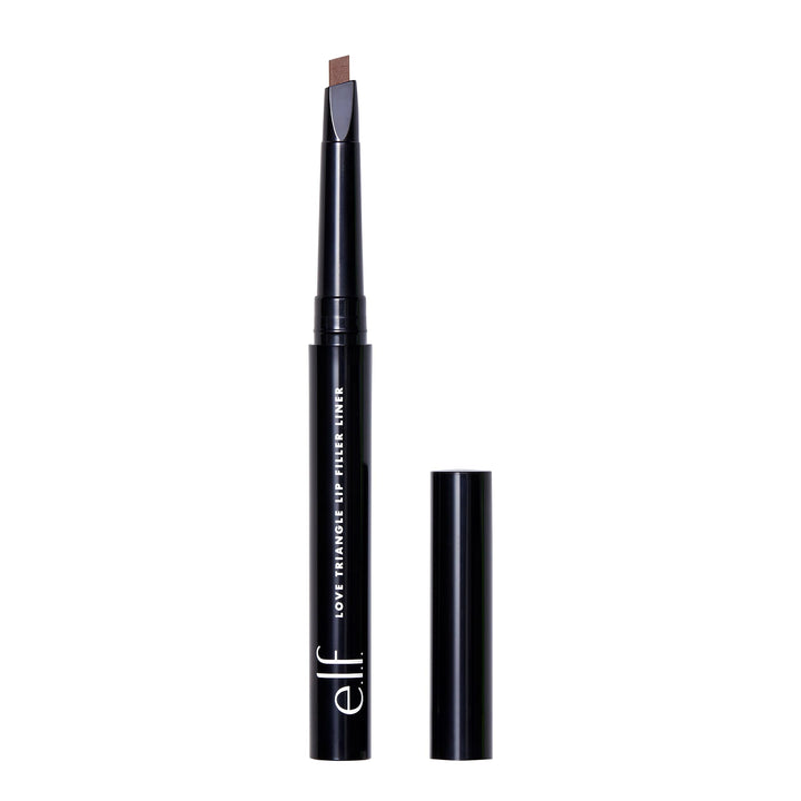 e.l.f. Love Triangle Lip Filler Liner, 2-in-1 Lipliner Pencil For Sculpting & Filling, Long-Lasting Intense Color, Vegan & Cruelty-Free, Deep Brown