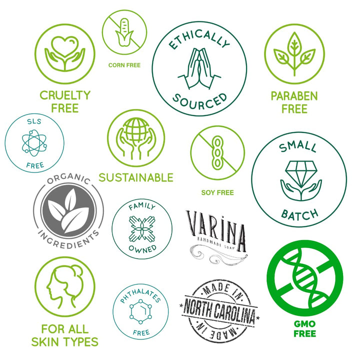 Varina Natural Fruity Variety Bar Soap - Gentle Cleansing for Sensitive Skin, Fruity - 10 Pack