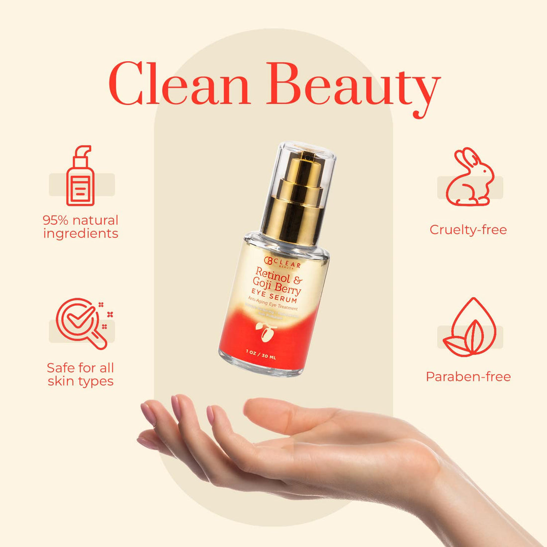 24K Gold Collagen & Squalene Luxury Anti Aging Eye Serum – Wrinkle and Fine Line Reducing | Lift and Firm | Tone and Hydrate – 30mL