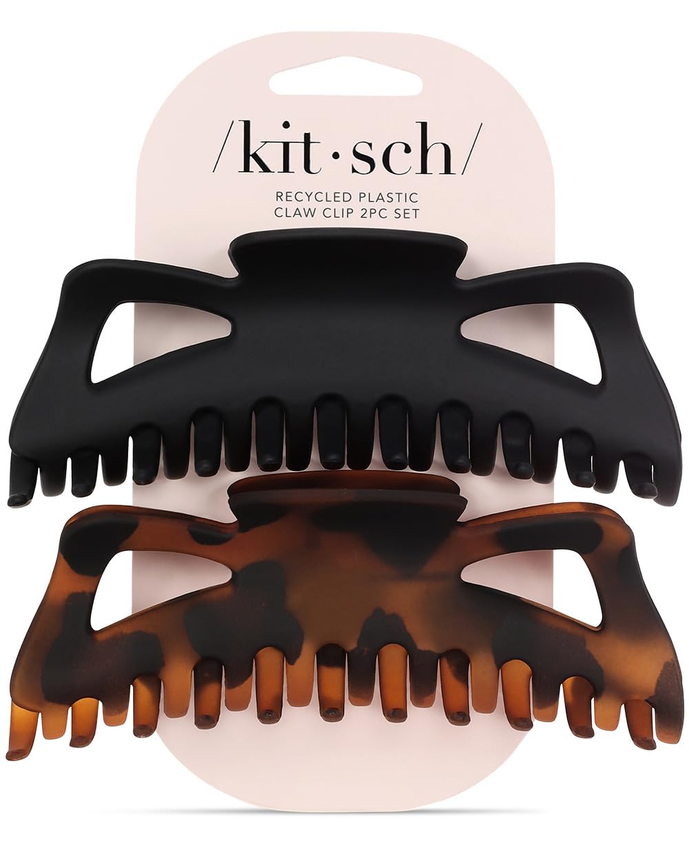 Kitsch Recycled Plastic Jumbo Classic Claw Clip, Hair Clip, Accessories, 2pc Set