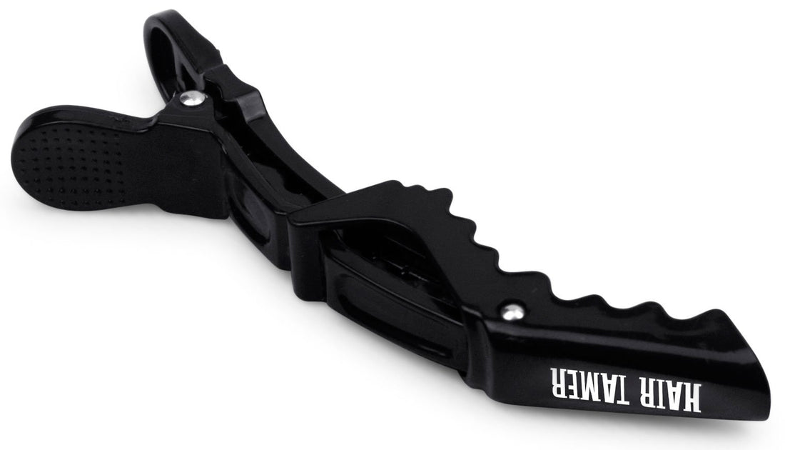 Hair Tamer Croc Hair Styling Clips, Black, 12 Pack