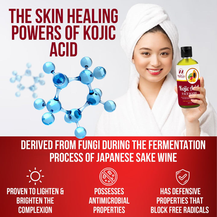 Kojic Acid Face & Body Wash – Natural Kojic Acid Soap for Hyperpigmentation – Skin Brightening Soap to Reduce Acne, Cleanse Scars, & Even Tone – USA Formulated, Suitable for All Types