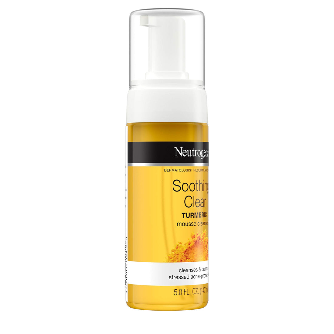 Neutrogena Soothing Clear Calming Mousse Facial Cleanser with Soothing & Calming Turmeric, Gentle Face Wash for Acne-Prone Skin, Paraben-Free, Oil-Free, Not Tested on Animals, 5 fl. oz