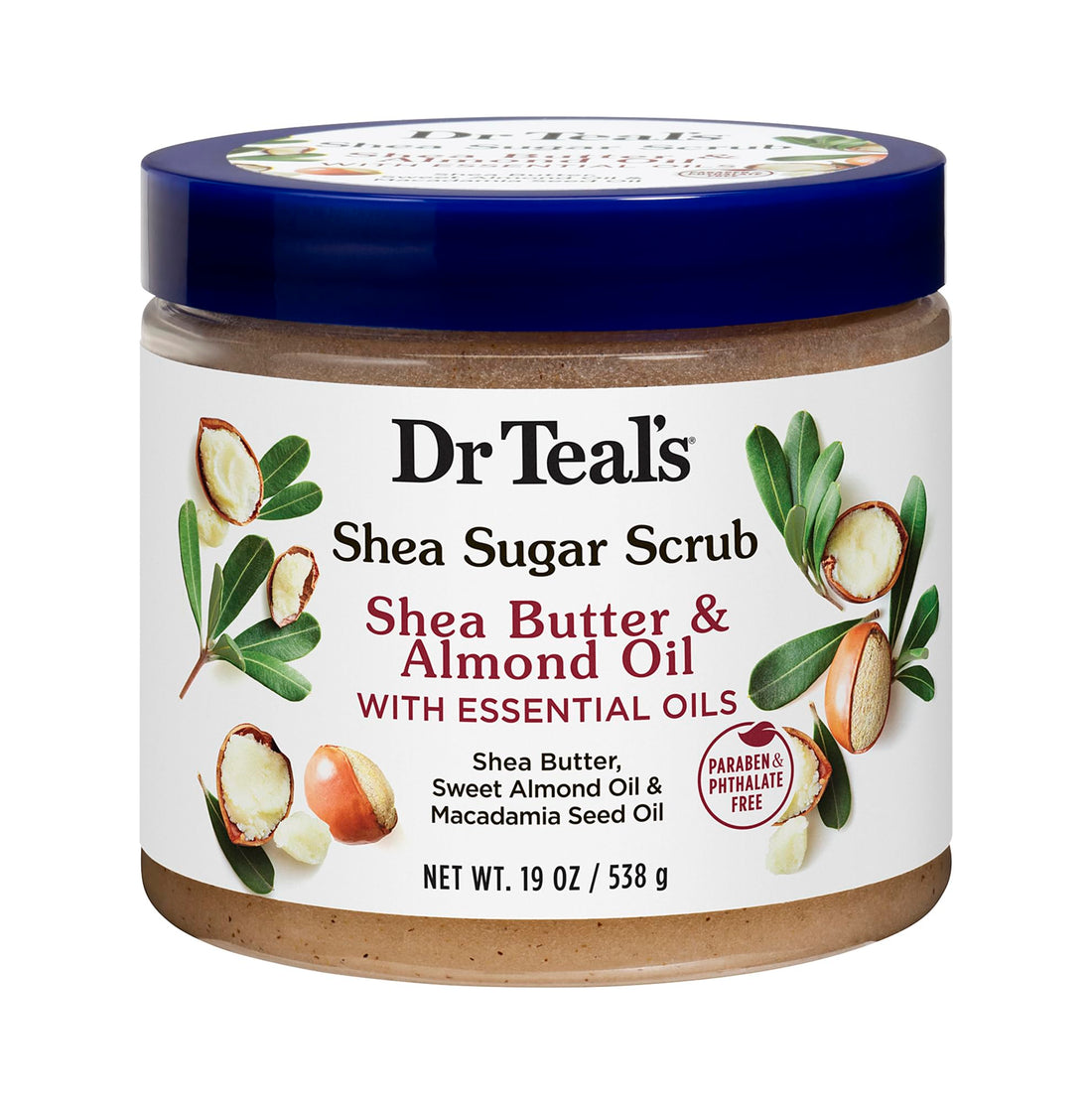 Dr. Teal's Shea Sugar Scrub Shea Butter & Almond Oil 19 Ounce Jar