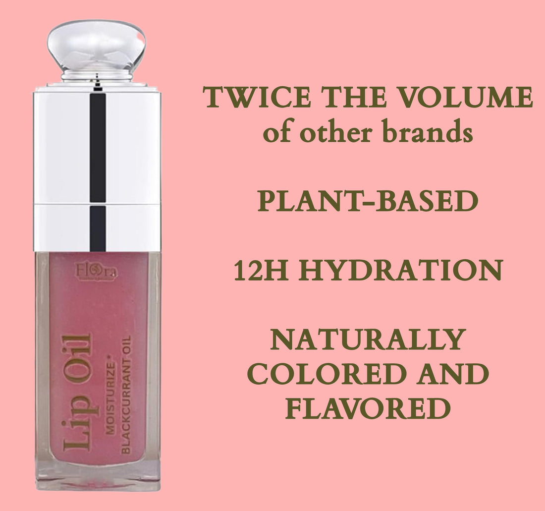FLORA BLACK CURRANT LIP OIL | ORGANIC, PLANT-BASED | MOISTURIZE | 10 ML | MADE IN CANADA
