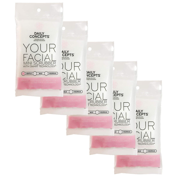 DAILY CONCEPTS Your Facial Mini Scrubber, Travel Size, Gentle, 5 Count