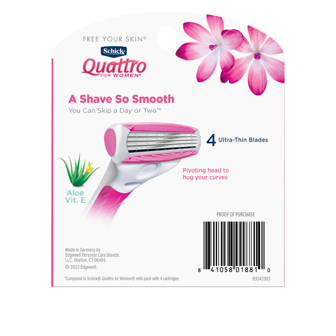 Schick Quattro Womens Razor for Shaving Refllls, Razors for Women Value Pack, Ladies Razors for Legs - 8 Count