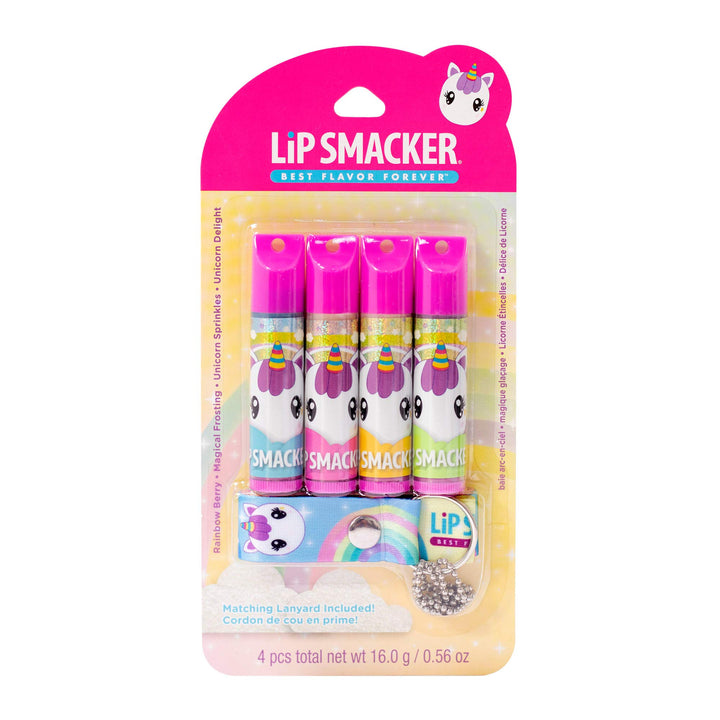 Lip SmackerFlavored Balm Set With Lanyard, Unicorn, 0.56 Ounce