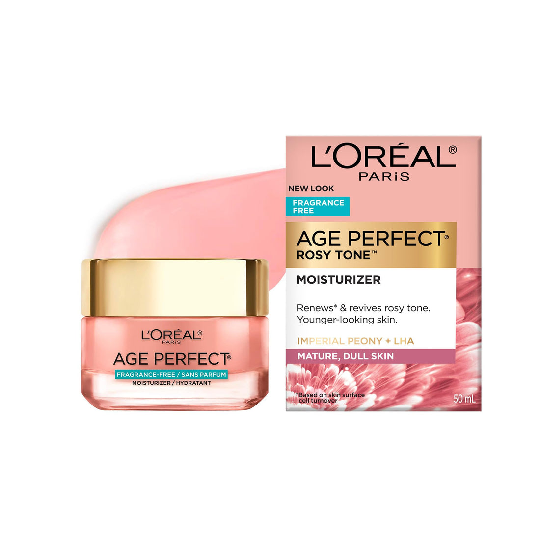 L’Oréal Paris Age Perfect Rosy Tone Anti-Aging Face Moisturizer, Renew & Revive Healthy Tone, Fragrance Free, 1.7 oz
