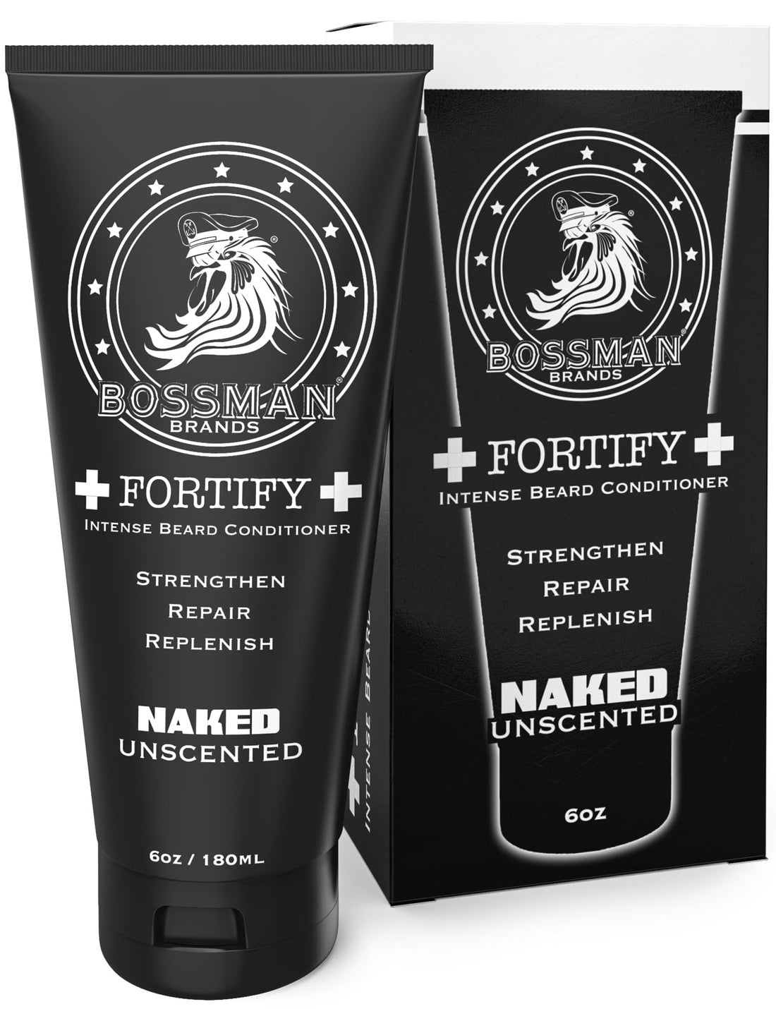 Bossman Fortify Intense Beard Conditioner to Grow, Thicken, Moisturize and Protect Your Beard (Naked)