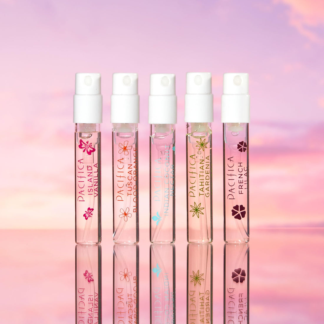 Pacifica Beauty | Wanderlust Spray Perfume Trial Set | Featuring Island Vanilla Mini | 5 Scents | Fragrance Sampler Gift Set | Natural + Essential Oils | Clean Fragrance | Vegan + Cruelty Free