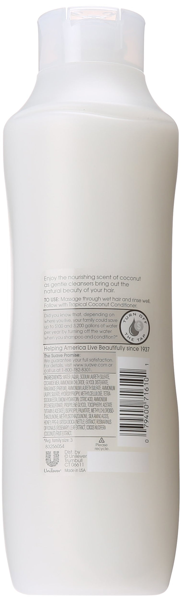 Suave Naturals Shampoo, Tropical Coconut - 22.5oz.
