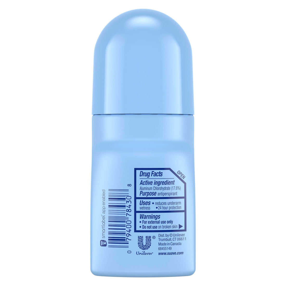 Suave Deodorant 2.7 Ounce 24Hr Powder Roll-On (79ml) (2 Pack)