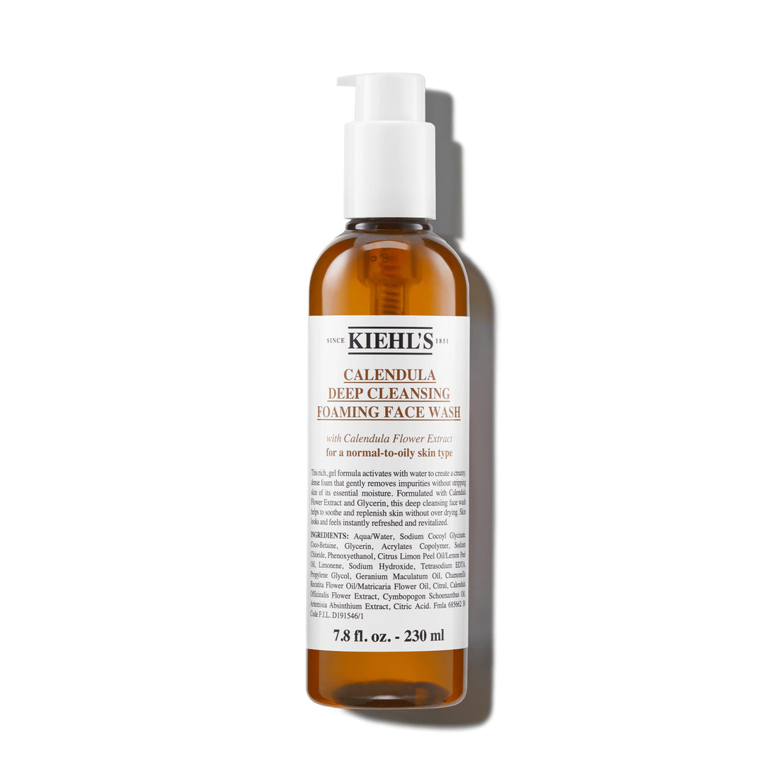 Kiehls Calendula Deep Cleansing Foaming Face Wash Cleanser, 7.8 Ounce/230ml