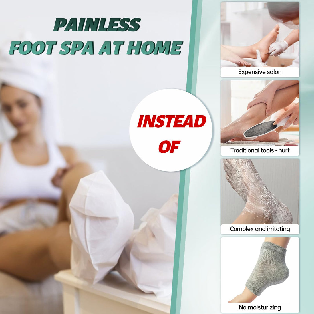 VGO 3 Pack Foot Peeling Mask, Natural Exfoliating Foot Mask, Dead Skin Callus Remover Repair Heels, Smooth Touch Feet, Hydrating Foot Care for Dry Cracked Feet