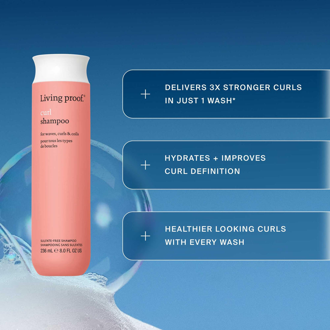 Living Proof Curl Shampoo, for Wavy, Curly, and Coily Hair, Strengthens and Defines Curls, 8 oz