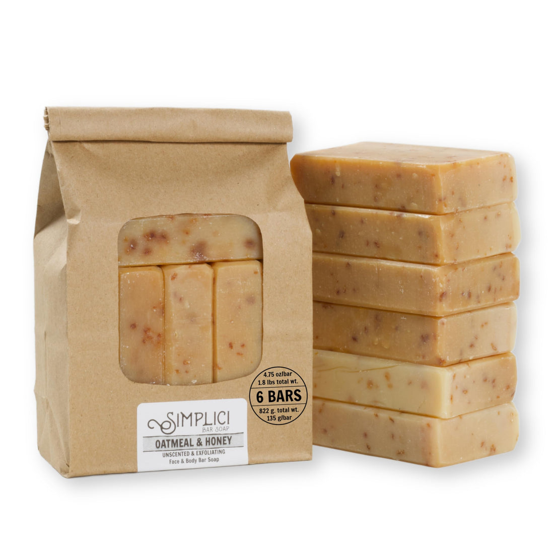 Oats & Honey Soap Value Bag (6 Unscented Bars)