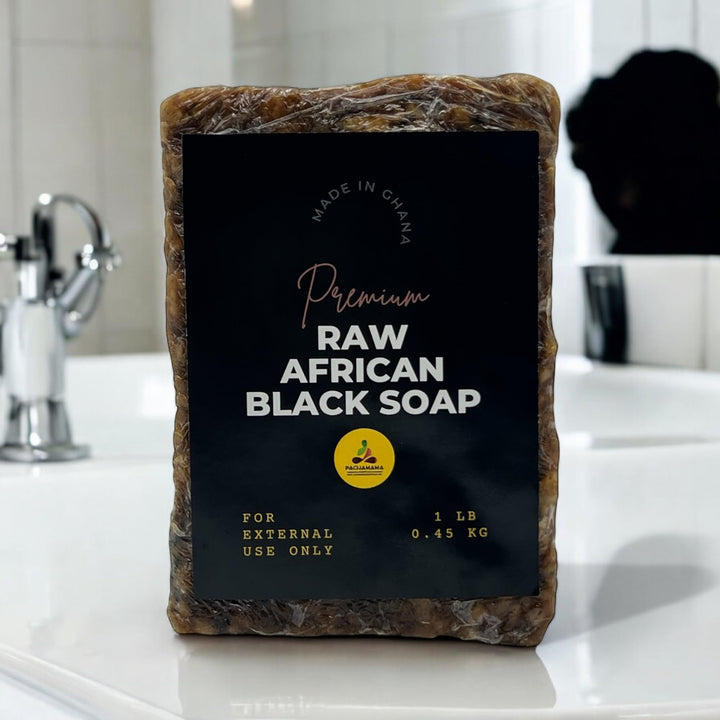 Pachamama Essentials Natural African Black Soap, Pure & Natural Ingredients, Imported From Ghana - 1 lb (16 oz)