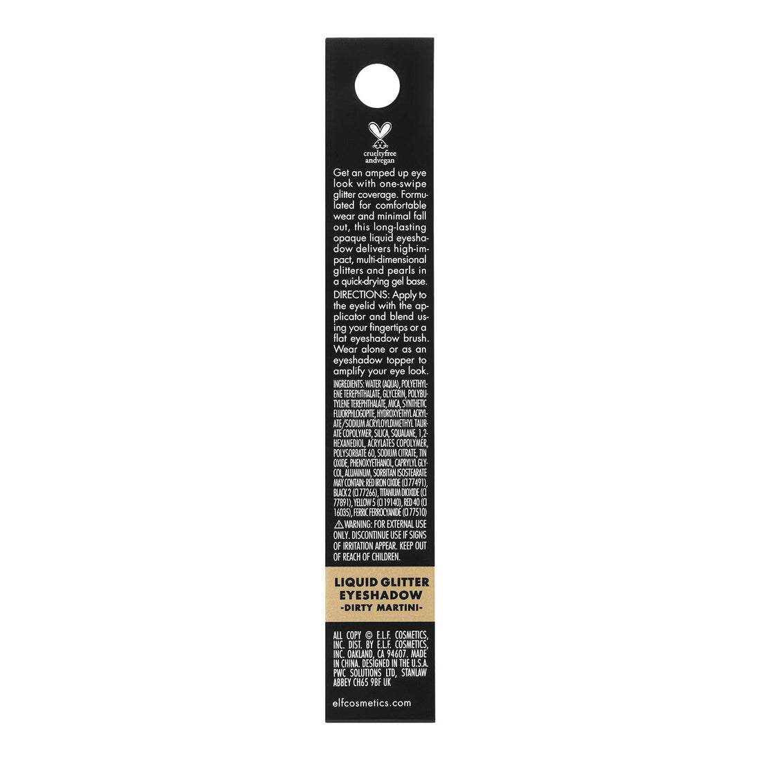 e.l.f. Cosmetics Liquid Glitter Gel Eyeshadow, Dirty Martini, 0.10 Fl. Ounce, Dirty Martini, 0.10 Fl Ounce