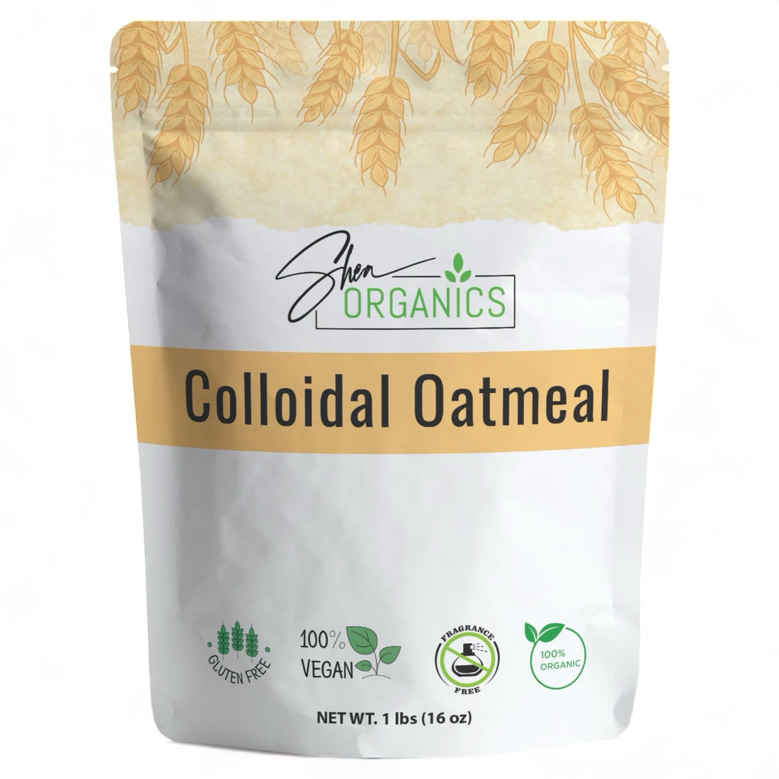 Shea Organics Organic Colloidal Oatmeal – 16 OZ | Soothing Bath & Skin Care Powder | Helps Soothe Itchy, Dry Skin | Safe for Babies & Adults | Great for Soap Making