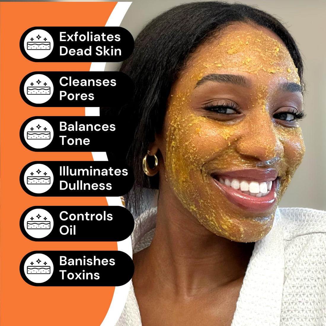 Minimo Bath & Body Glow Citrus Peach Turmeric Skin Brightening Facial Scrub