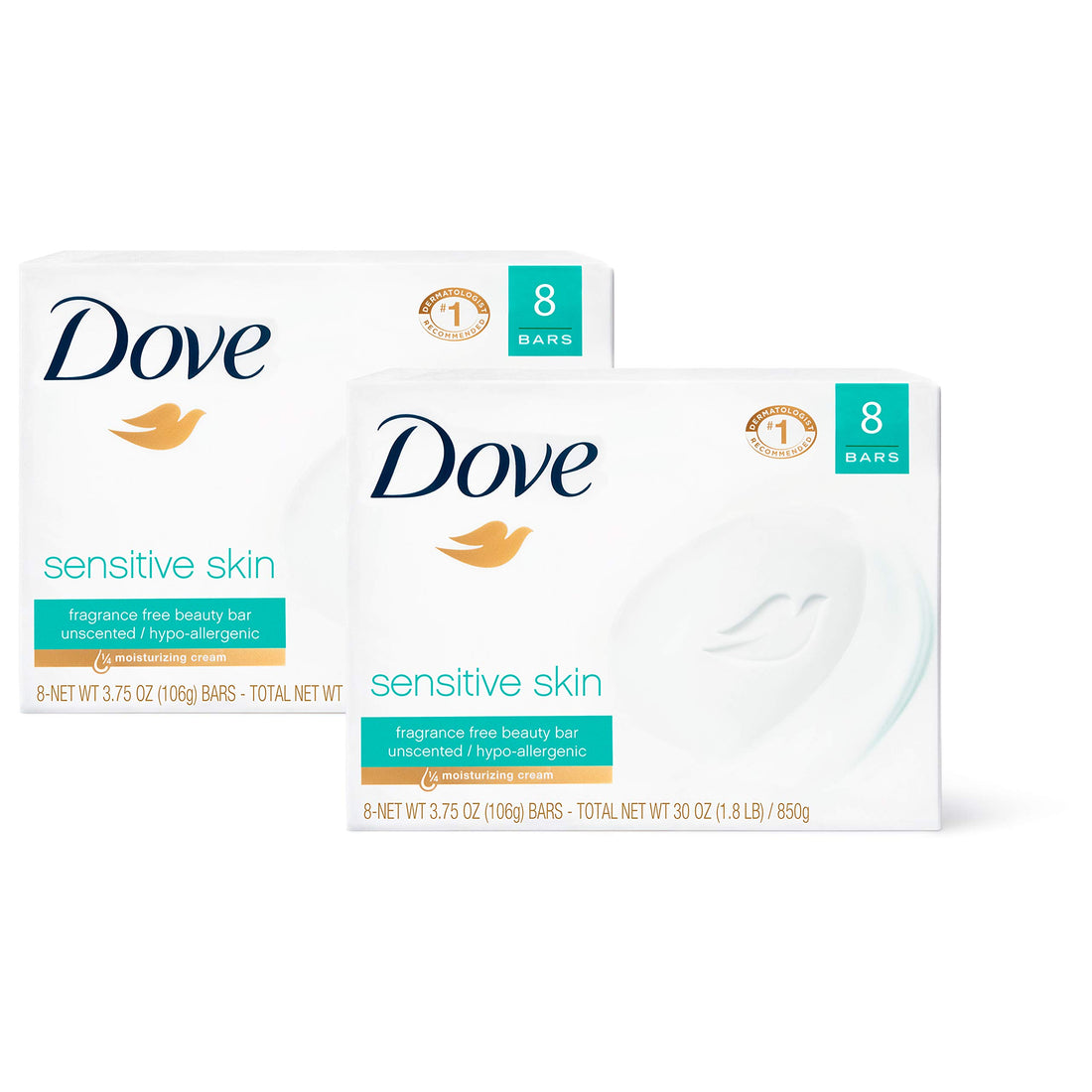 Dove Beauty Bar Gently Cleanses and Nourishes Sensitive Skin Effectively Washes Away Bacteria While Nourishing Your Skin 3.75 oz 16 Bars
