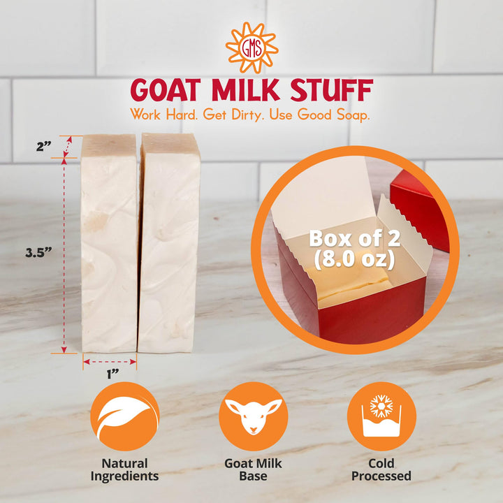 Goat Milk Stuff CHARCOAL Goat Milk Soap - Natural Soap Bar, Gifts for Men and Women, Gentle for both Face and Body, Handmade Bar Soap (Box of 2)