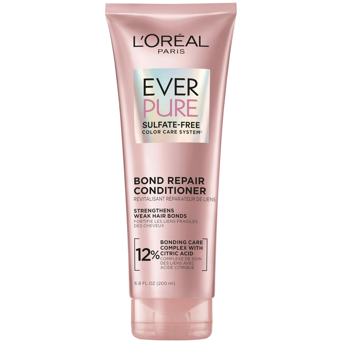 L'OREAL PARIS Bonding Conditioner for Color Treated Hair, Strengthen and Repairs Weak Hair Bonds, Sulfate Free & Vegan Hair Care, EverPure, 6.8 Fl Oz